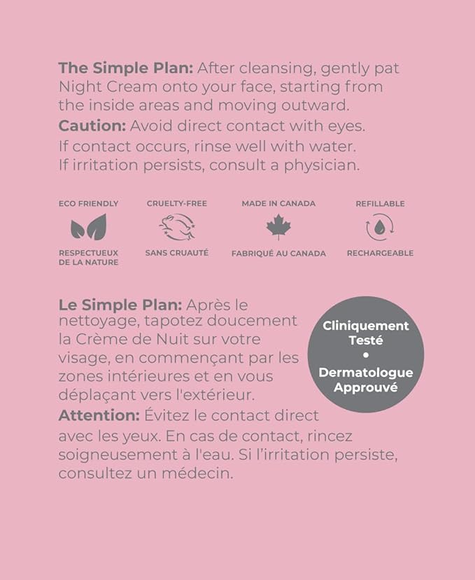 SIMPLE PLAN Night Cream – Restorative Hydrating Face Cream with Ceramides & Hyaluronic Acid | Anti-Aging Night Moisturizer for Face | Nourishing Facial Moisturizer for Women & Men – 50ml