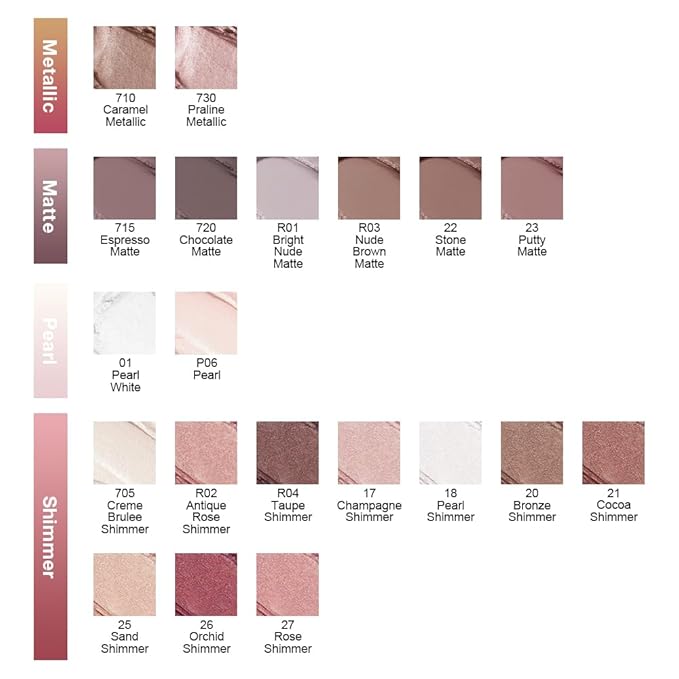 Single Cream Eye Shadow,Orchid Glitter Shimmer Natural Nude Monochrome Eyeshadow Palette,Waterproof,Long Lasting Naturing-Looking,Vegan & Cruelty-Free,26