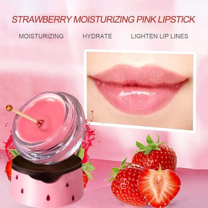 2Pcs Strawberry Vitamin E Lip Masks，Lip