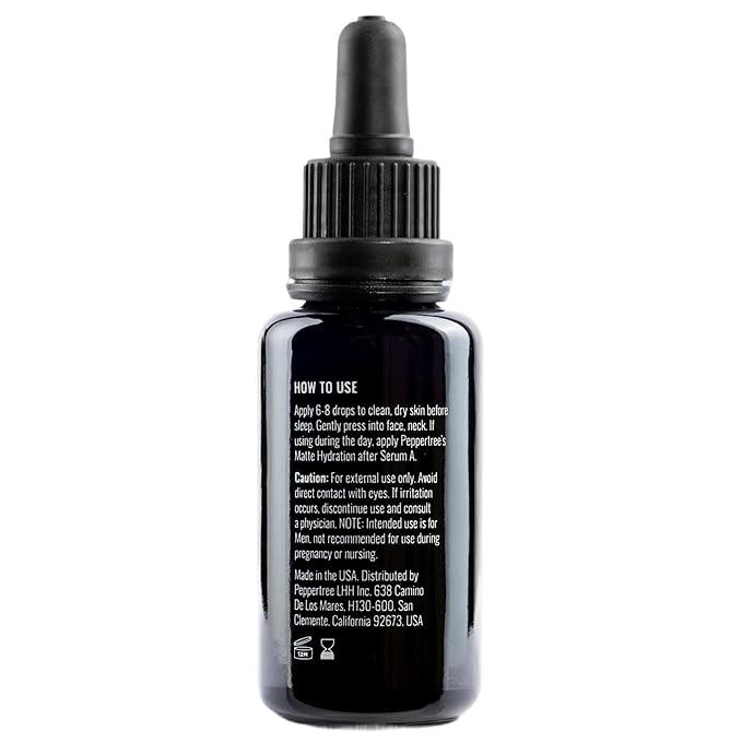 Peppertree Serum A - Anti Aging and Antioxidant Retinol Serum for Face - Men's Skin Care Hydrating Serum for Fine Lines and Wrinkles with HPR & Witch Hazel - 1 fl oz