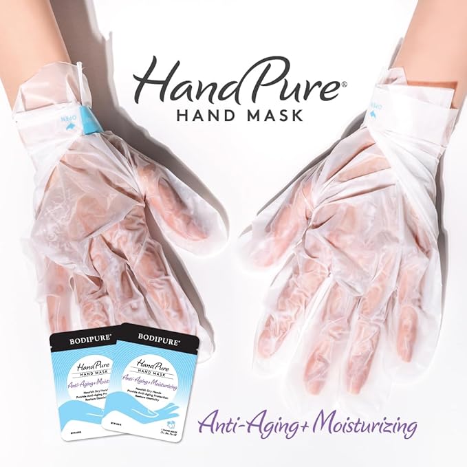 Bodipure HandPure Moisturizing Hand Gloves Manicure Kit Soft Hand Mask & Manicure Gloves - Moisturizing Hand and Nail Treatment And Strengthener (50 Packs)