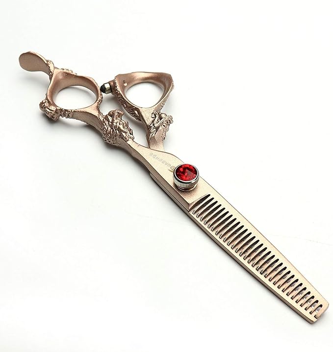 7/8/9 inch rose gold, silver 440c Japanese hair scissors salon hairdresser and thinning hairdresser (Rose Gold)