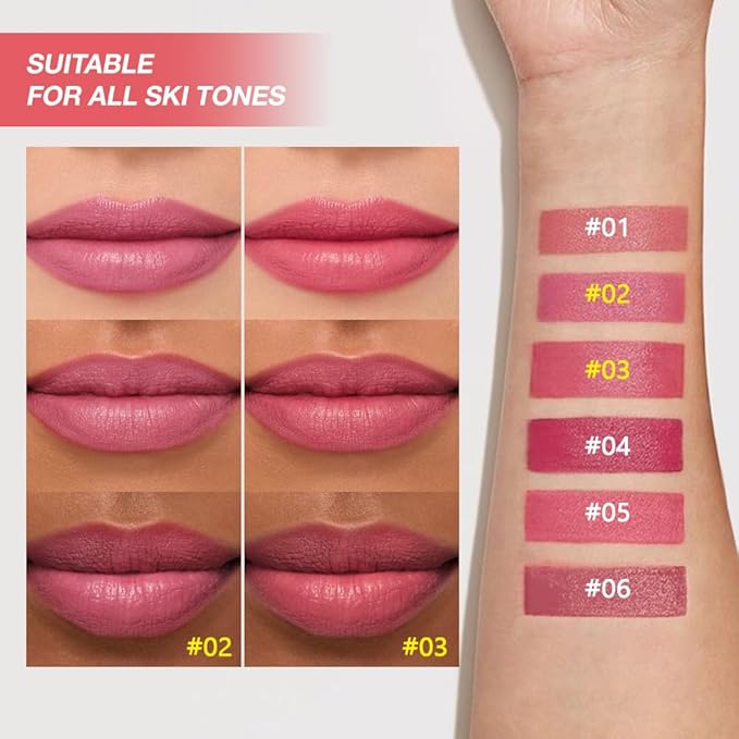 IATMOMOD 2Pcs Long Lasting Matte Lipstick Crayon Set, Waterproof Velvet Lip Liner Pencil, High Pigment Non-Drying 24H Cruelty-free Lip Makeup