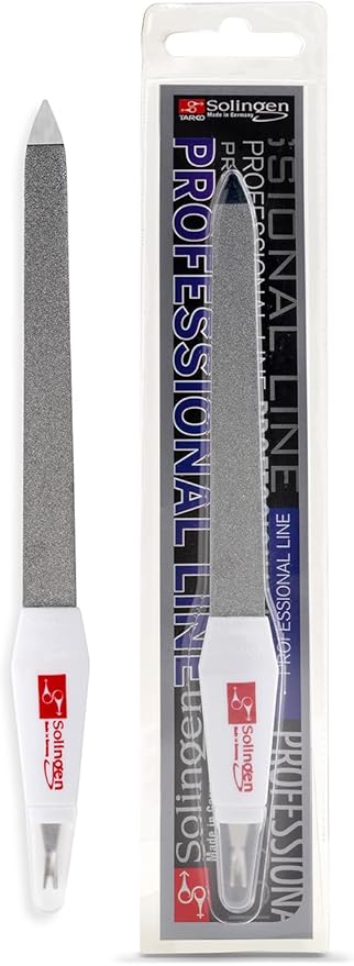 Solingen Sapphire Nail File & Cuticle Trimmer – Dual-Sided Professional Nail File for Fingernails & Toenails – Durable German Steel 2-in-1 Manicure Tool (Smal Size)