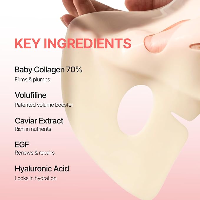 every routine Glossy Collagen Fill Up Mask, Hydrating Hydrogel Face Mask, Firming, Elasticity, Radiance, Anti-Aging Skincare, Korean Beauty, Self Care Gift for Women | 1.48oz (42g) x 4ea