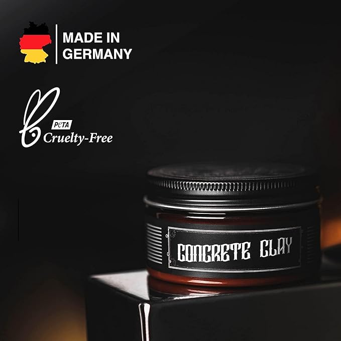 Charlemagne Hair Clay Pomade - 100 ml, Leather Scent - Matte Wax Styling Cream & Texture Clay for Men - Water Soluble Barber Hair Styling Product (100 ml (Pack of 1), Light Hold)