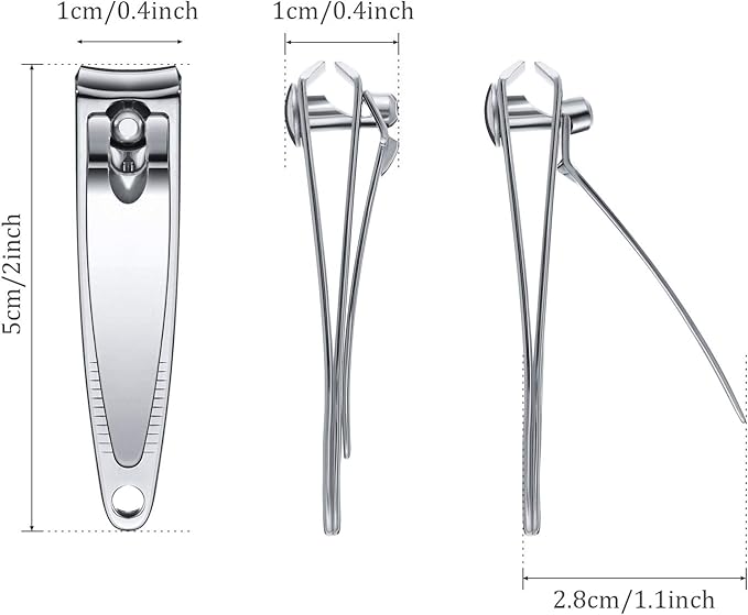 Mudder 100 Pieces Nail Clippers Set Bulk for Men Women Ultra Sharp Stainless Steel Fingernail and Toenail Clippers Flat Portable Travel Fingernails Sturdy Trimmer Pointed Pedicure Manicure Care Tool