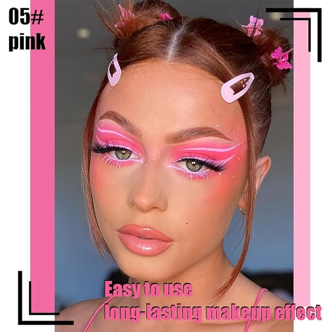 evpct Pink Matte Liquid Eyeliner Waterproof Smudge Proof, Pink Eye Liner Liquid Liner for Face Body Paint, Long-lasting Eyeliner Waterline Thin Quick-dry Eyeliners Pencil Eye Makeup Stay all Day