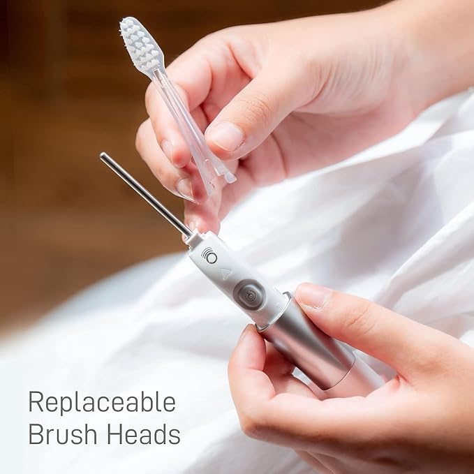 IONIC KISS IONPA DM Black Compact Ionic Power Electric Toothbrush with Travel Cap, Brushing Timer, 2 Modes, 2 Soft Extended Filament Brush Heads Made in Japan, KISS You, Outdoor DM-011BK