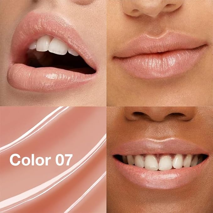 HHLTOH 1Pcs Tinted Lip Balm Moisturizing Lipstick – Waterproof Hydrating Matte Lip Balm for Women, Creamy Natural Color Stain for Dry Lips, Soft Matte Finish with Subtle Scent (#07 Almond Skin)