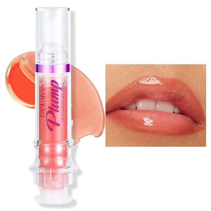 Erinde Lip Plumper Gloss, Natural Spicy Lip Plumping Booster Lip Plumping Oil, Ultra-Hydrating & Nourishing Plump Lip Plumper, Glossy Finish Fuller Lip Plumping Lip Gloss for Women Girls, 06#