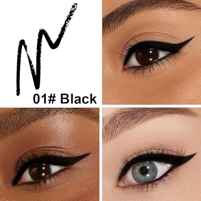 Retractable Creamy Eyeliner Eyeshadow Sticks for Eye Makeup, Ultra Pigmented Mechanical Eye Pencils, Smudge Proof Matte Satin Finish Formula, Waterproof, Vegan & Cruelty-Free (6 Pcs-Black-01)