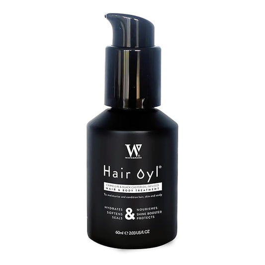 Watermans Hair Growth Oil for Scalp & Hair Strengthening, Dual-Use Hair & Body Hydration Oil, Nourishing Lightweight Formula for Thicker, Healthier Hair, 2.03 fl oz