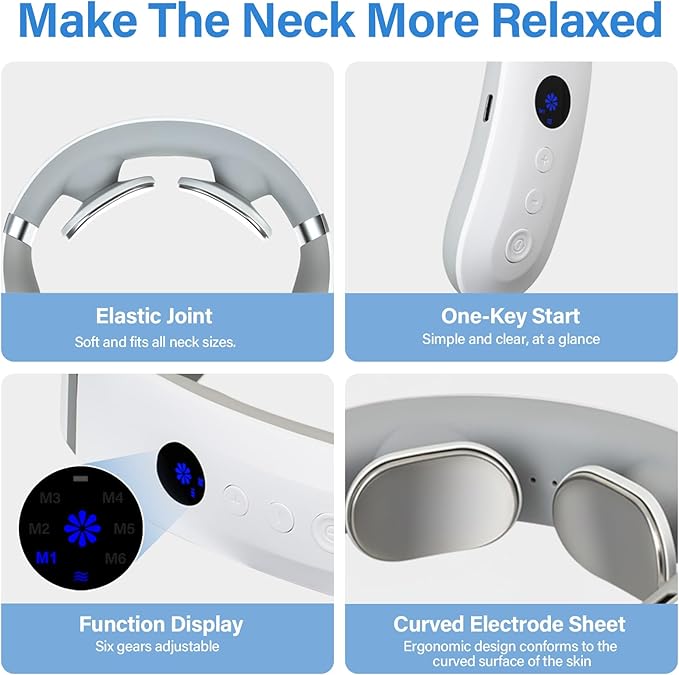 AiRunTech Neck Massager for Pain Relief Deep Tissue, Portable Electric Neck Massager with Heat for Painful Shoulder, Relaxing Gifts for Men Women