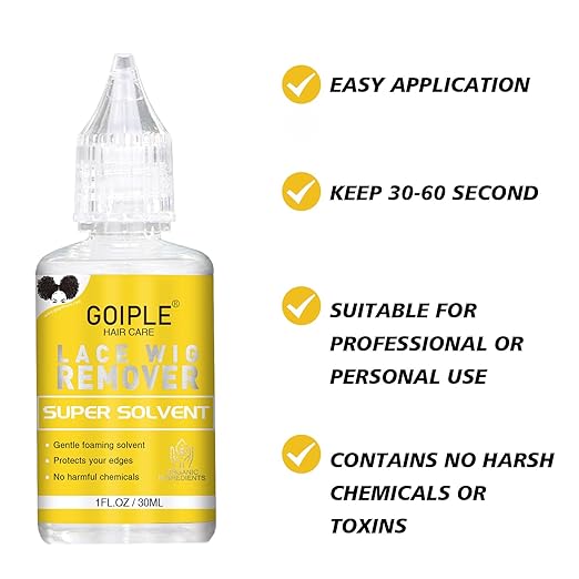 Wig Glue 1.28OZ, Waterproof Lace Front Adhsive for Wigs with Tools and Hair Wax Stick (Lace Adhesive/Wig Glue Remover/Wax Stick/Edge Control Wax/Elastic Band/Hair Dual Drush/Wigs Caps)