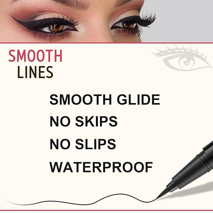 LAVONE Eyebrow Stamp Pencil Kit for Eyebrows, Makeup Brow Stamp Trio Kit with Waterproof Eyebrow Pencil, Eyeliner, Eyebrow Pomade, and Dual-ended Eyebrow Brush - Ash Black