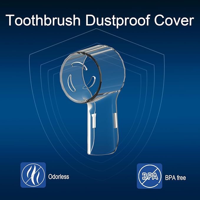 6 Pack Toothbrush Heads Dustproof Cover Compatible with Oral B, Fits for Oral-B iO Series, Pro 1000, 1500, 5000, 7500 Electric Toothbrush, Protects Brush Head and Convenient Travel (Transparent)