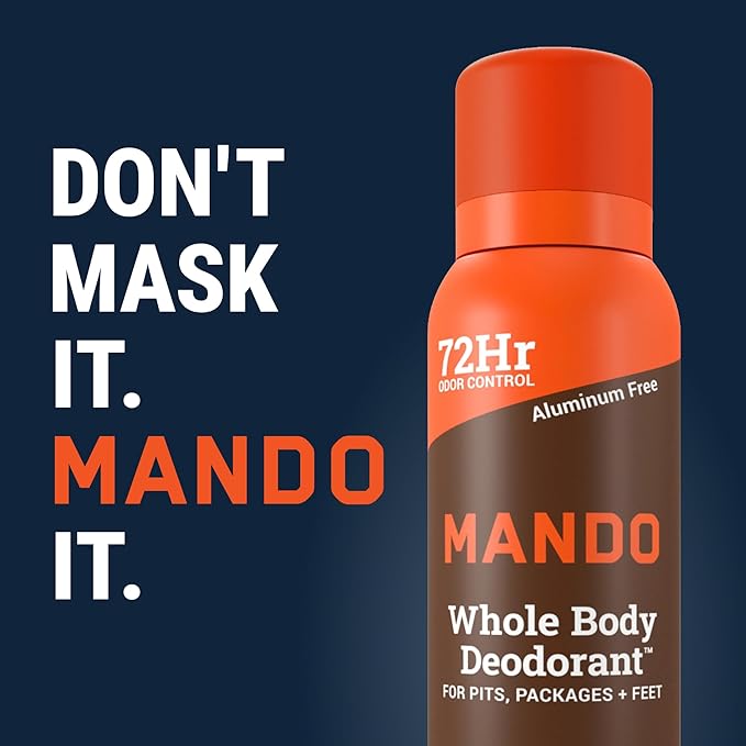Mando Whole Body Deodorant Spray For Men - Invisible Spray Deodorant - 72 Hr Odor Control - Low Irritation Formula - Aluminum Free & Benzene Free - 3.6 ounces - Pack of 2 - Cedar Grove