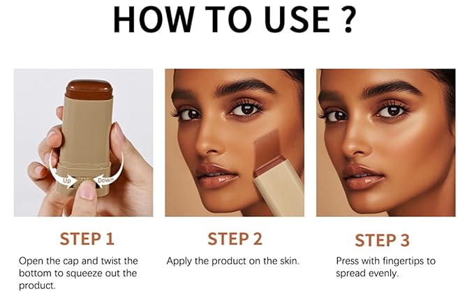 Mature Skin 2-in-1 Foundation Concealer Makeup Stick - Creamy Formula, Brightens Skin Tone, Natural Finish, Covers Acne Scars/Blemishes/Dark Circles, Waterproof Long-Lasting, 6 Shades Available (5#)