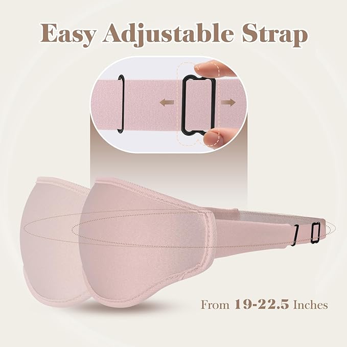 Fygrip 3D Eye Mask Sleep Mask for Men & Women, 100% Pressure-Free & Light Block-Out Eye Mask for Sleep with Easy Adjustable Strap, Night Eye Cover for Travel, Pink