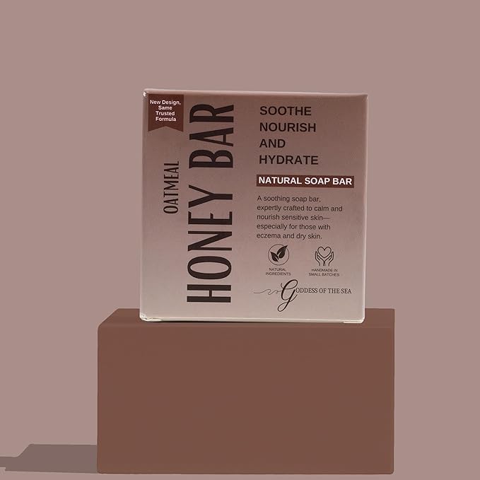 Oatmeal & Honey Bar – Natural Soap for Eczema, Dry & Sensitive Skin | Moisturizing & Soothing Relief | Handmade with Organic Oats, Honey & Shea Butter | Gentle & Vegan (1)