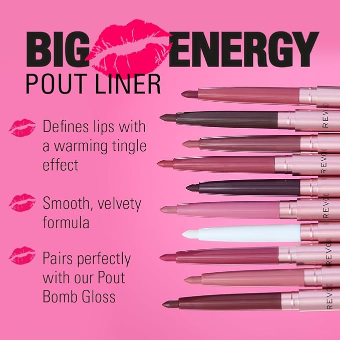 Revolution Beauty, Pout Bomb Plumping Lip Liner, Long Lasting Lip Shaper with Hyaluronic Acid & Vitamin E, Vegan & Cruelty-Free, Cool Deep Nude