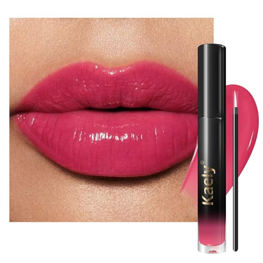 Kaely Longwear No-Budge Lipstick for Women, Highly Pigmented Liquid Lip Color Makeup, Non-Transfer Lip Gloss Stain Waterproof Smudge Proof 24 Hour, Instant Shine, Vegan & Cruelty-Free, 16 STRIKING
