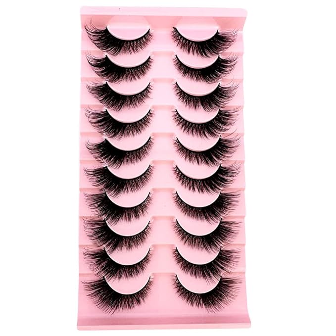 HBZGTLAD Soft Mink Eyelashes 3D Curl Winged End Eye Elongated Fake Lashes Thick Handmade Natural False Eyelash Messy Cross Lash Wholesale (MY-H2)