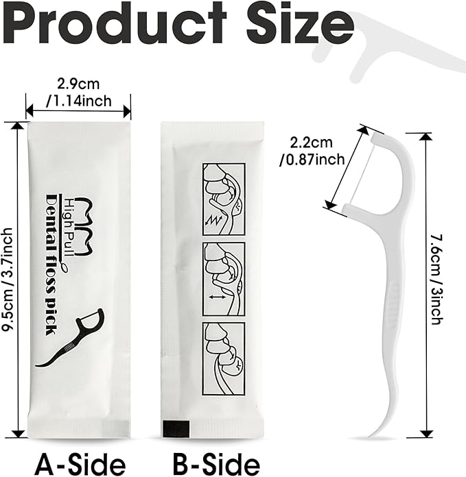 AZEN 2500 Count Dental Floss Bulk, Individually Wrapped Floss Picks, Toothpicks Flossers for Adults, Ideal Travel Flossers for Deep Cleaning