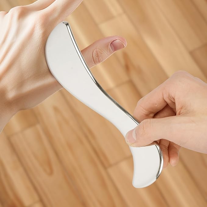 8 in 1 Stainless Steel Gua Sha Muscle Scraper Massage Tool Set IASTM Tools Portable Scraping Tool Physical Therapy Great Soft Tissue Mobilization with Carrying Case