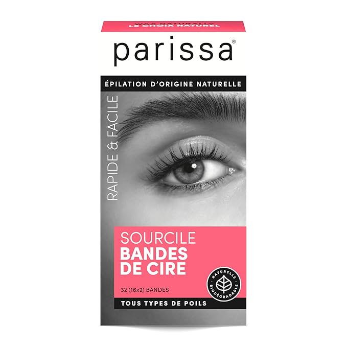 Parissa Natural Eyebrow Wax Strips | Beginner-Friendly, Gentle for Sensitive Skin & Fragrance-Free | Ready-to-Use Brow Waxing | 32 Strips (16 x 2)