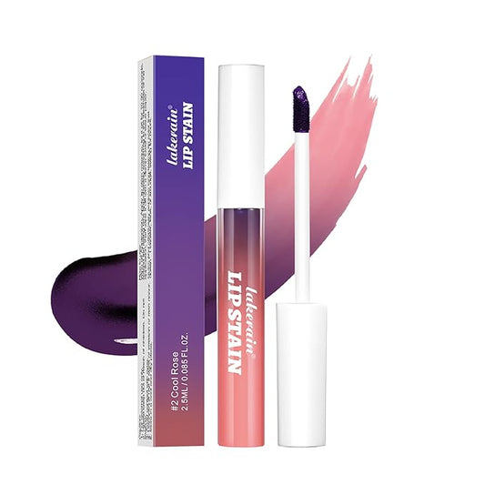 Peel-Off Lip Tint Set - Tattoo Lip Stain Kit, Long-Lasting Matte Finish, Moisturizing Peel-Off Lip Mask, Waterproof & Smudge-Proof, 24H Color Hold (#2 Cool Rose, 1)