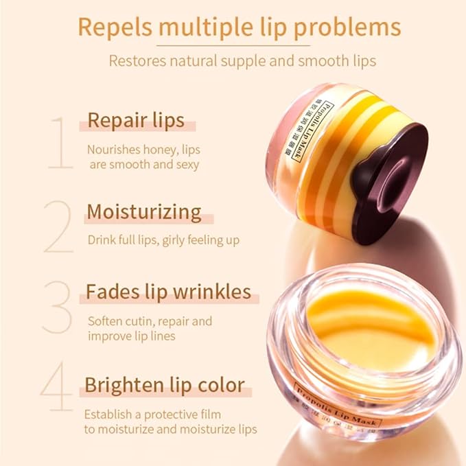 Lip Balm Honey Pot, Propolis Moisturizing Sleeping