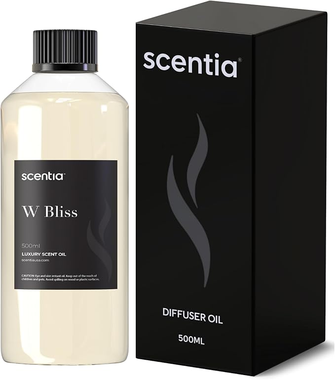 Scentia W Bliss Diffuser Refill Oil Inspired by W Signature Hotel - 500 mL 16.9 fl oz - Fragrance Oil Blend Bergamot, Lemongrass & Jasmine for HVAC Diffuser - Thanksgiving & Holiday Gift