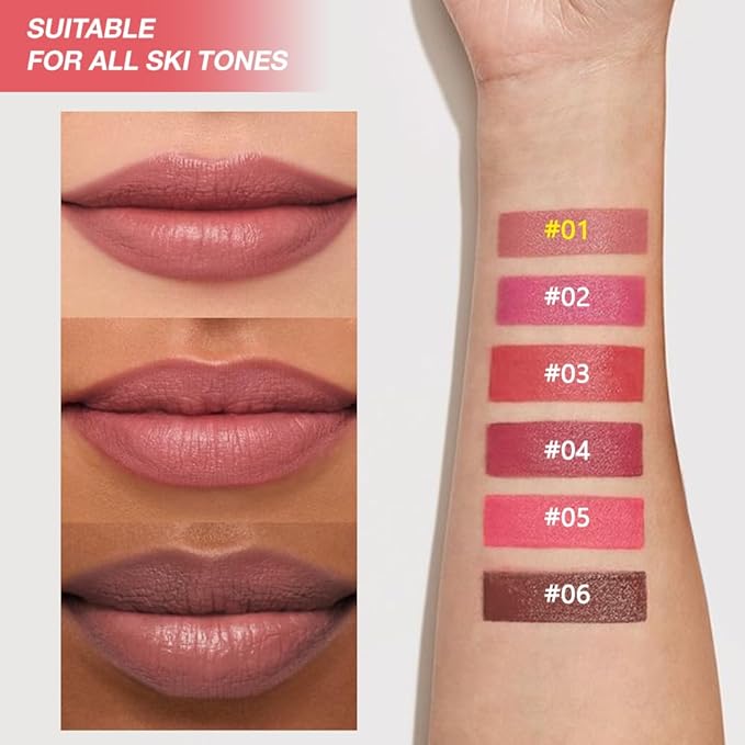 JUAAZIN Indian Red Matte Lipstick Crayon - High Pigment Creamy Formula, Waterproof Long Lasting, Smooth Glide Application, Non-Sticklipstick, Ultra Thin Lightweight,Velvet Matte Lip Feel for Women 01#