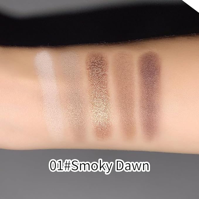 Neutral Nude Brown Eyeshadow Palette–Beige, Cool Taupe, Bronze Gold Shimmer, Cocoa Brown, High-Pigment Blendable Long-Lasting Eye Shadow and Contour Palette for Daily Soft Glam Makeup for Mature Eyes