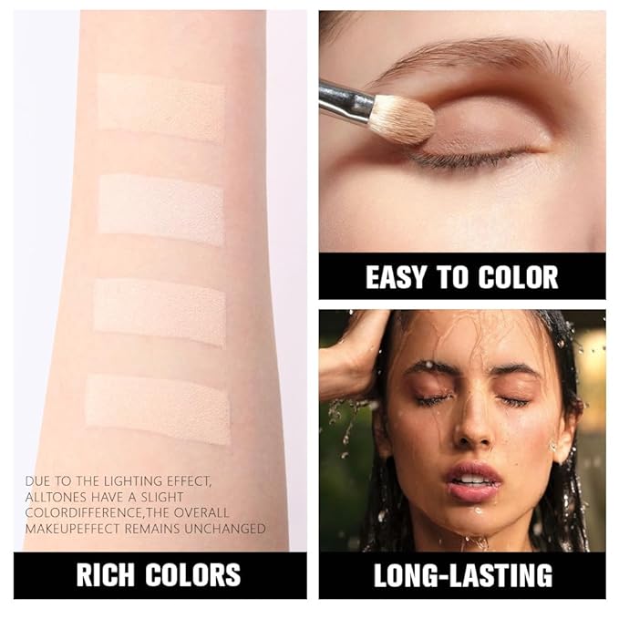 Kaely Powder Eyeshadow Quad, Vanilla Nude Beige Matte Shimmer Eyeshadow Palette Makeup, Neutral Eye Shadow Palette for Older Women Pigmented Waterproof, sombras para ojos, Blendable, Cruelty-free, 10