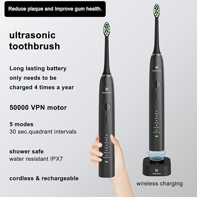 Upgraded Pro Dental Care Kit: 5-Mode Water Flosser & 50,000 VPM Sonic Electric Toothbrush | Premium Oral Clean Set with Enhanced Cleaning Modes, Larger Tank & Refined Design for Advanced Gum Health