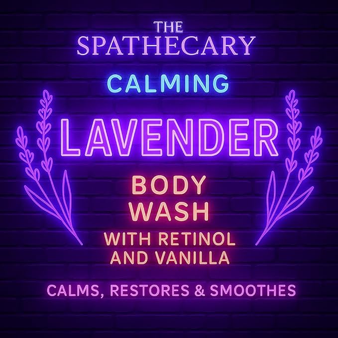 THE SPATHECARY Calming Lavender Body Wash – Relaxing Shower Gel with Natural Lavender Oil – Soothes & Softens Dry, Sensitive Skin – Paraben-Free, Sulfate-Free, Vegan Formula, 25.4oz