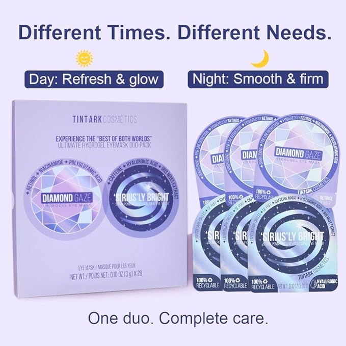 Ultimate Duo-pack Under Eye Patches 28 Pairs, 5-Min Revive Hydrogel Eye Masks with Caffeine Retinol Niacinamide to Reduce Dark Circles Puffiness Wrinkles, Refresh Tired Eyes, Bridesmaid Women Gifts