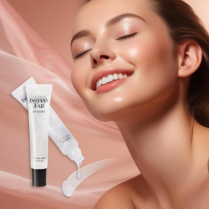 STUDIO LIMITED Instant Fab Crystal Shiny Clear Lip Gloss Long Lasting Ultra Hydrating Plumping Lip Gloss for women girls Value Pack 14ml/ 0.47oz (Clear, 3 Pcs)