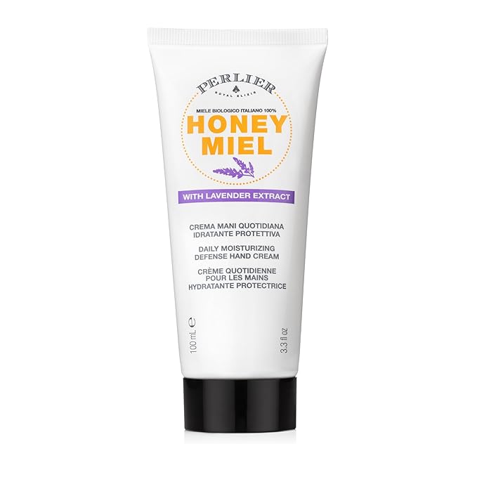 Perlier Honey Lavender Hand Cream with Royal Jelly, 3.3 oz – Nourishing Hand Treatment with Italian Honey, Calming Lavender Scent, Deep Moisture for Dry, Cracked, Sensitive Hands