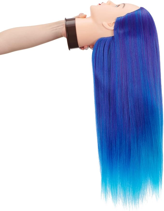 Hairingrid 26"-28" Mannequin Head Hair Styling Training Head Manikin Cosmetology Doll Head Synthetic Fiber Hair and Free Clamp Holder (R71919WD0320)