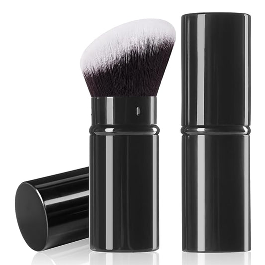 Keriloo Retractable Kabuki Makeup Brush,Angle Blush Brushes Powder Foundation Makeup Brush for Blending Liquid, Blush, Bronzer, Buffing, Sunscreen,Flawless Cosmetics