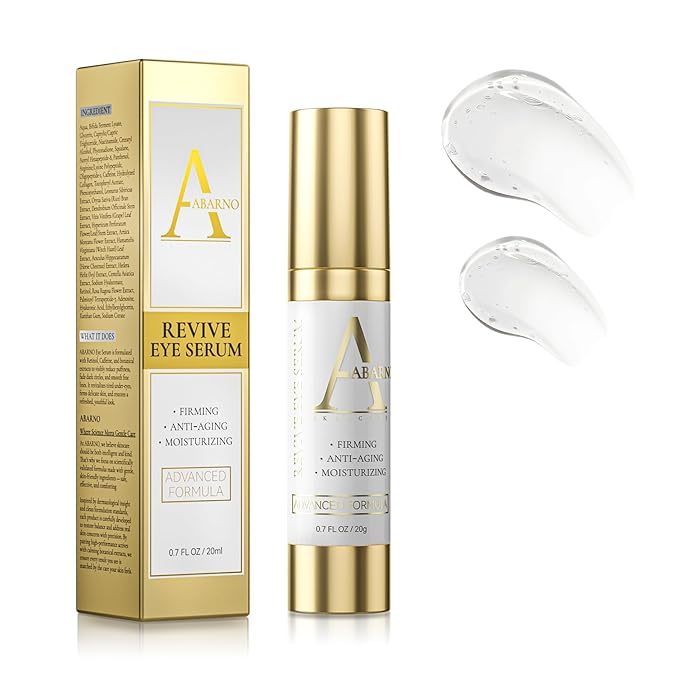 Abarno Hydrating Eye Serum for Dark Circles and Puffiness – Caffeine, Retinol, Niacinamide, Peptides – Anti-Wrinkle, Firming, Smooths Fine Lines – Under Eye Treatment – 0.7 fl. oz