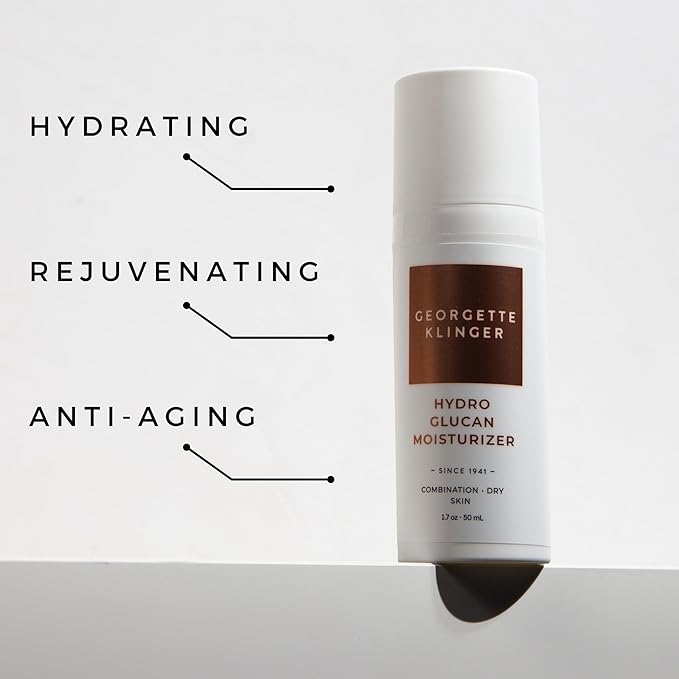 Georgette Klinger Hydro Glucan Moisturizer - Glowing, Long Lasting Hydration, Plumps and Firms Skin while Boosting Natural Moisture, Smoothing Face Cream with Hyaluronic Acid for Dry Skin - 1.7 oz