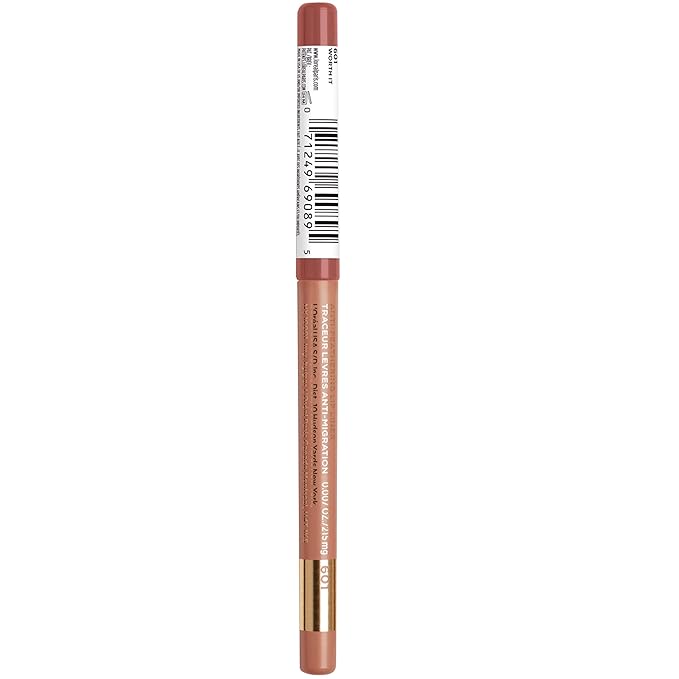 L'Oreal Paris Colour Riche Lip Liner Pencil, Creamy Lip Liner with Omega 3 and Vitamin E, 601 Worth It (Pinky Nude)