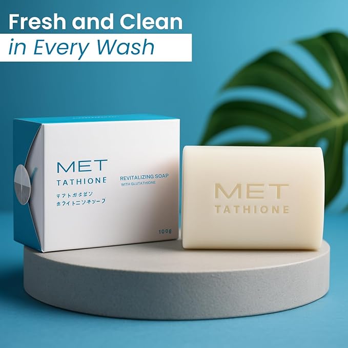 Glutathione Soap 100g | Hydrating Antioxidant Soap Bar for Face & Body | Gentle Daily Cleanser with Natural Moisturizers | Soft, Smooth Skin Care Bar – 100g x 3 Bars