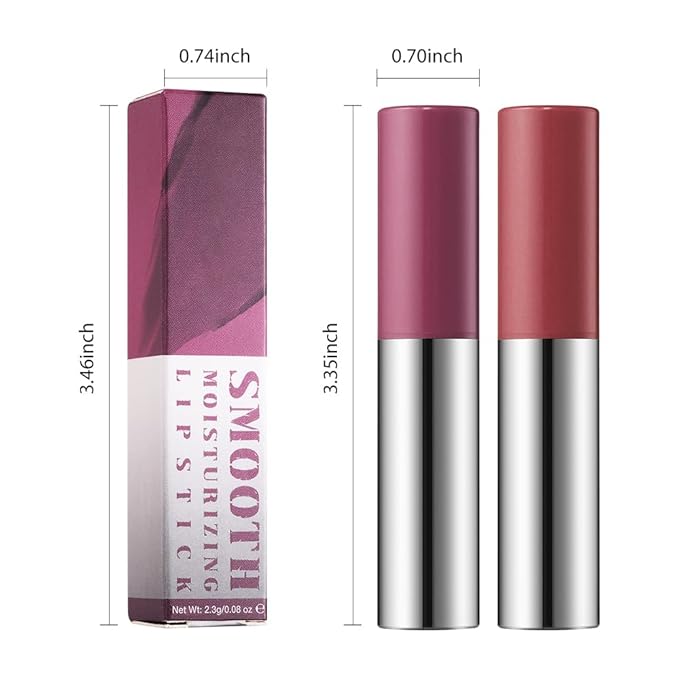 IATMOMOD 2Pcs Long Lasting Matte Lipstick Crayon Set, Waterproof Velvet Lip Liner Pencil, High Pigment Non-Drying 24H Cruelty-free Lip Makeup