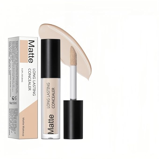 Full Coverage Concealer 6 Colors Lightweight Liquid Contour Waterproof Color Corrector Liquid Matte Concealer (Color 02)